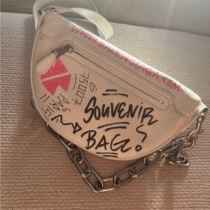 Balenciaga Graffiti souvenir belt bag leather